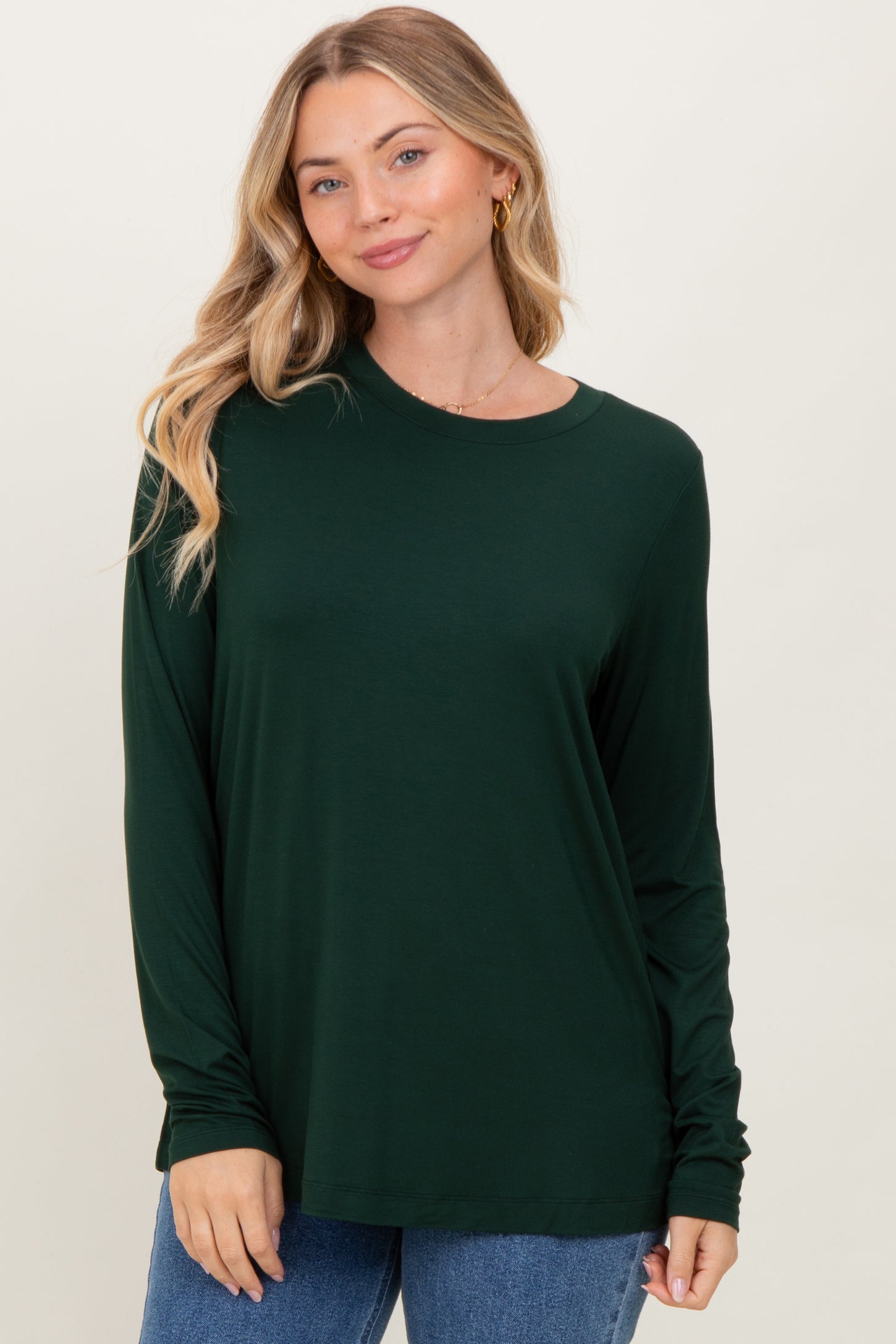 Forest Green Long Sleeve Maternity Top