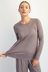 Grey Long Sleeve Maternity Top