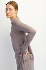Grey Long Sleeve Top