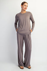 Grey Long Sleeve Top