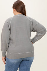 Vintage Wash French Terry Maternity Plus Pullover