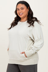 Cream Vintage Wash French Terry Plus Pullover