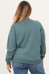 Jade Basic Fleece Crewneck Maternity Sweatshirt