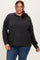 CharcoalBrushed Ribbed Knit Plus Pullover