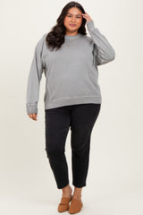 Heather Grey French Terry Vintage Wash Plus Pullover