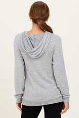 Heather Grey Double Layer Long Sleeve Nursing Hoodie