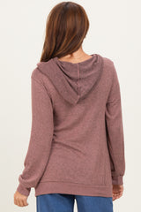 Mauve Double Layer Long Sleeve Nursing Hoodie