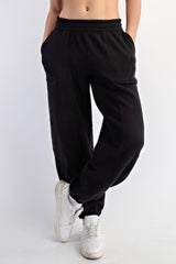 Black Multi Seam Fleece Sweatpants