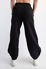 Black Multi Seam Fleece Sweatpants