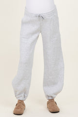 Heather Grey Multi Seam Fleece Maternity Sweatpants