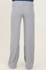 Heather Grey Brushed Knit Flare Leg Maternity Pants