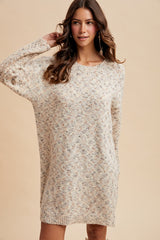 Cream Speckle Knit Sweater Dress