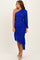 Royal Blue Mesh Ruched One Shoulder Asymmetric Dress