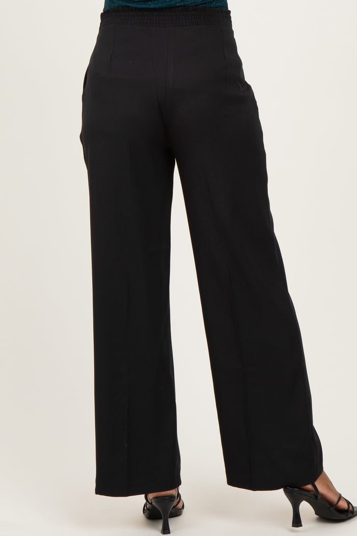 Black Wide Leg Maternity Trousers