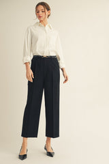Black Elastic Waist Semi Formal Slacks