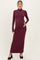 Burgundy Turtleneck Long Sleeve Maternity Maxi Dress