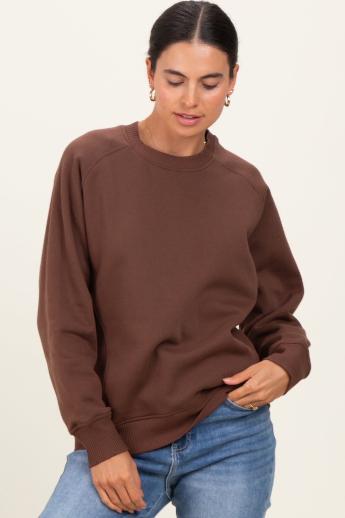 Brown Fleece Sweatshirt