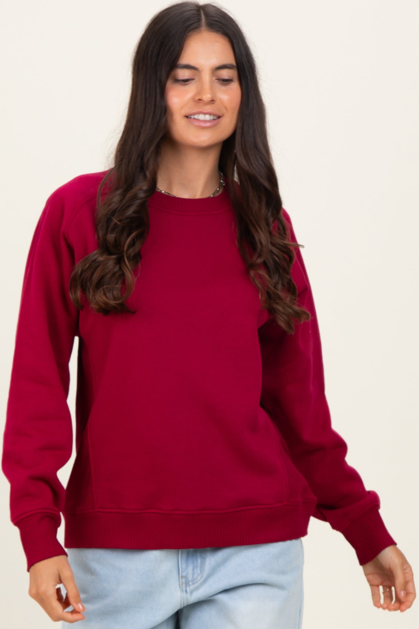 Burgundy Fleece Sweatshirt