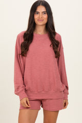 Rose Maternity Pullover & Shorts Set