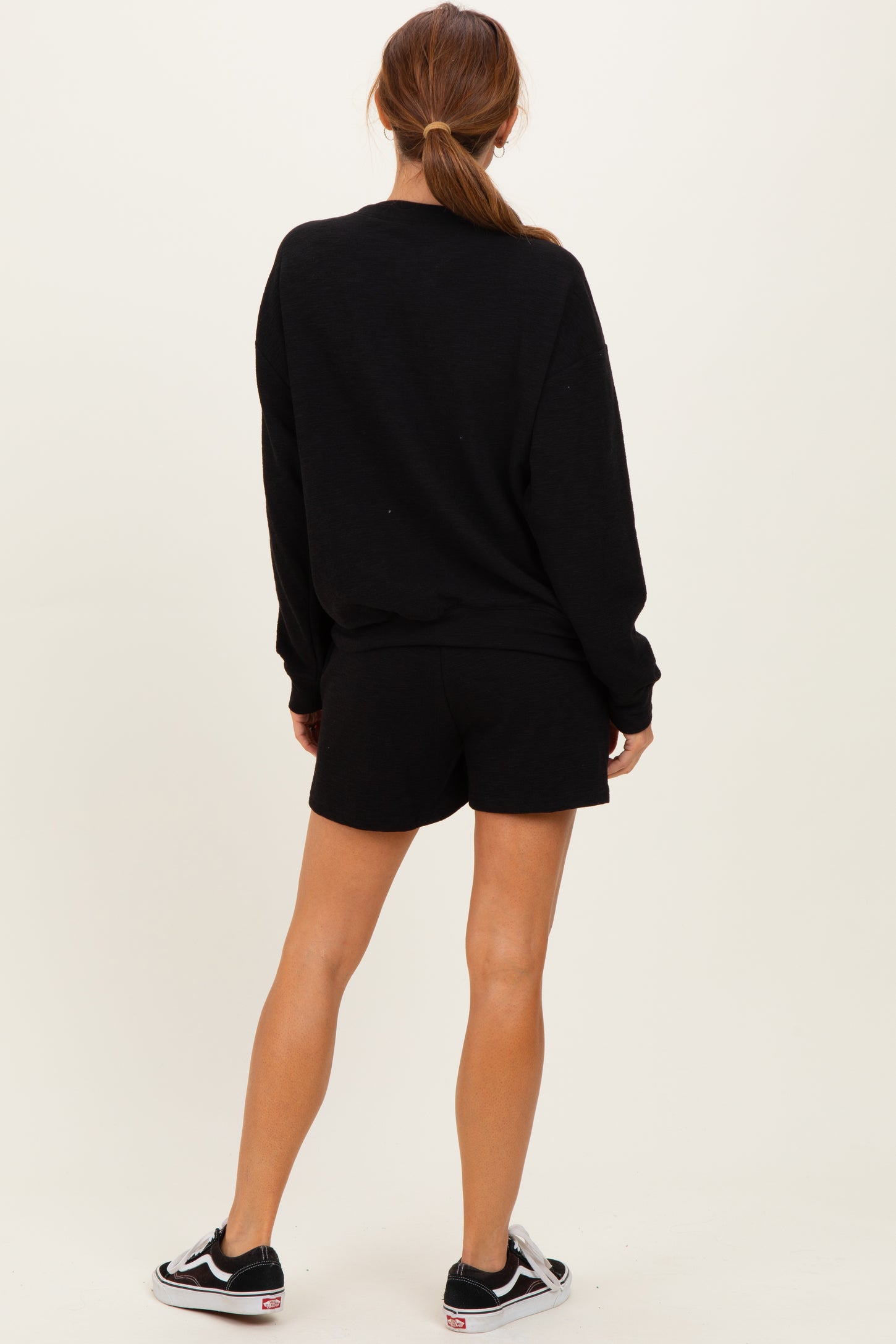 Black Pullover & Shorts Set