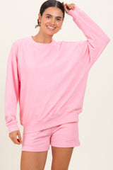 Pink Pullover & Shorts Set