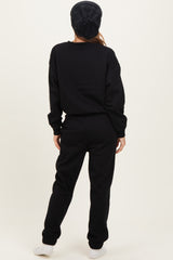 Black Fleece Long Sleeve Pullover & Jogger Set