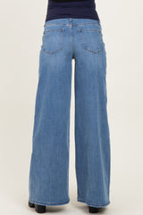 Blue Palazzo Wide Leg Maternity Jeans