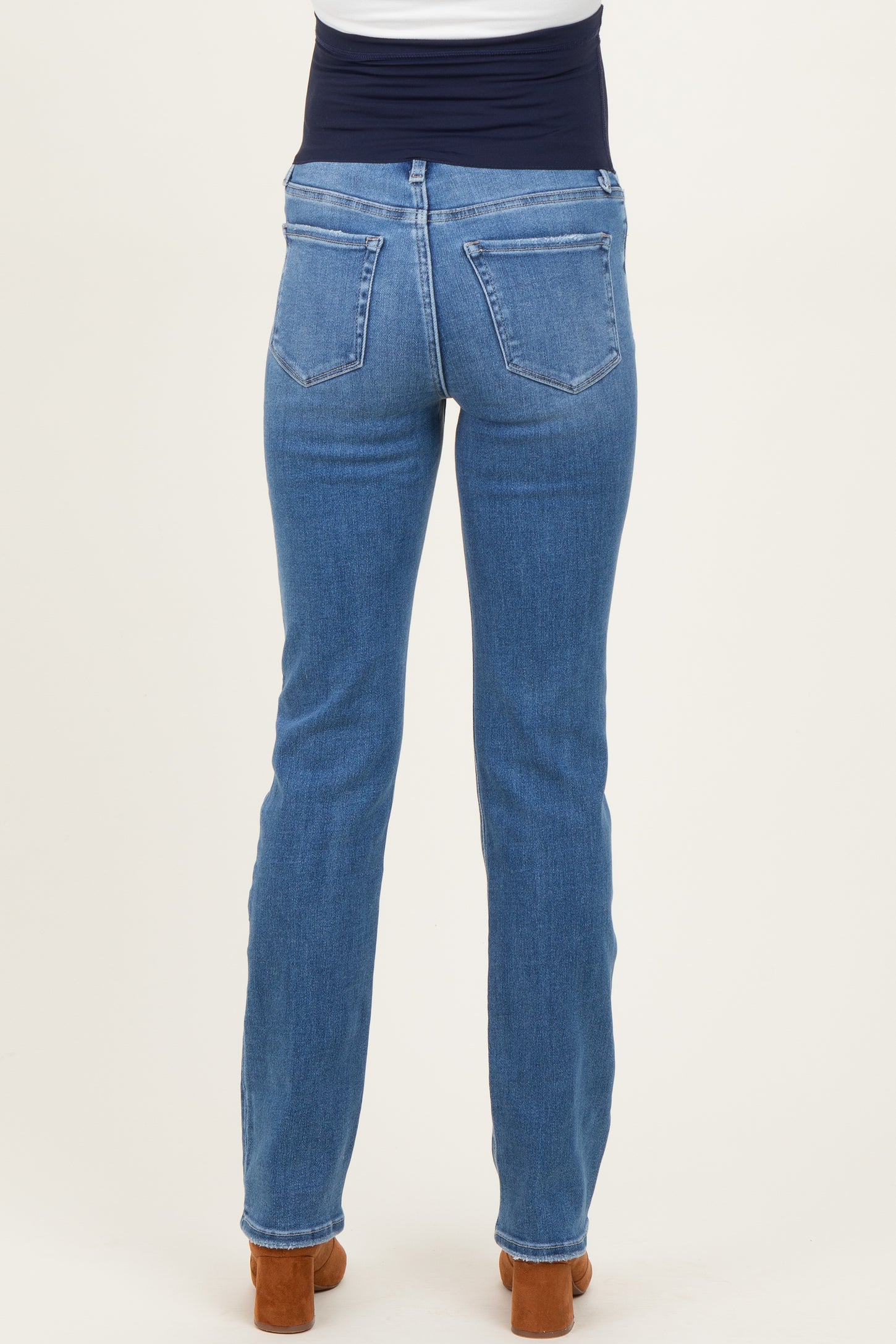 Blue Slim Straight Leg Maternity Jeans