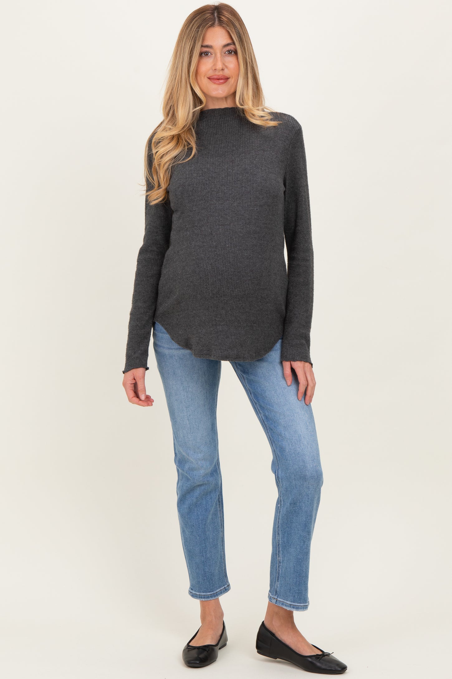 Blue Ankle Slim Straight Leg Maternity Jeans