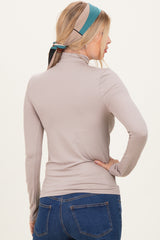 Taupe Mock Neck Top