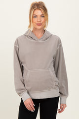 Mocha Soft Fleece Maternity Pocket Hoodie