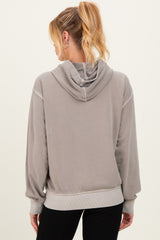 Mocha Soft Fleece Maternity Pocket Hoodie