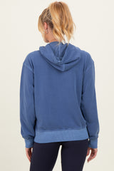 Navy Soft Fleece Maternity Pocket Hoodie