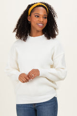 Ivory Wide Neck Drop Shoulder Sweater