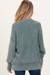 Jade Washed Side Slit Oversized Maternity Sweater