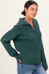 Green Half Zip Pullover Sweater