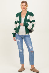 Green Oversized Cloud Pattern Knit Maternity Cardigan