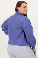 Periwinkle Half Zip Plus Pullover