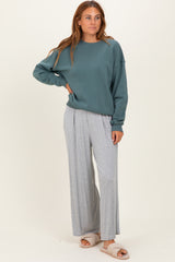 Heather Grey Wide Leg Ankle Lounge Pants