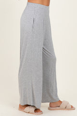 Heather Grey Wide Leg Ankle Lounge Pants
