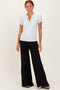 Black Fold Over Waist Wide Leg Lounge Pants
