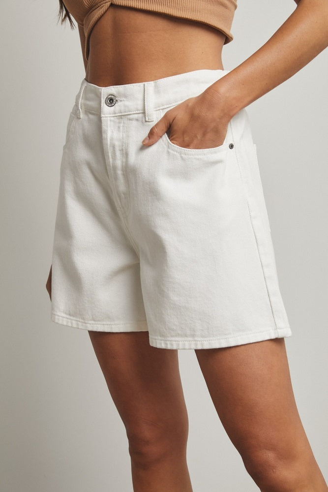 White Classic Denim Shorts