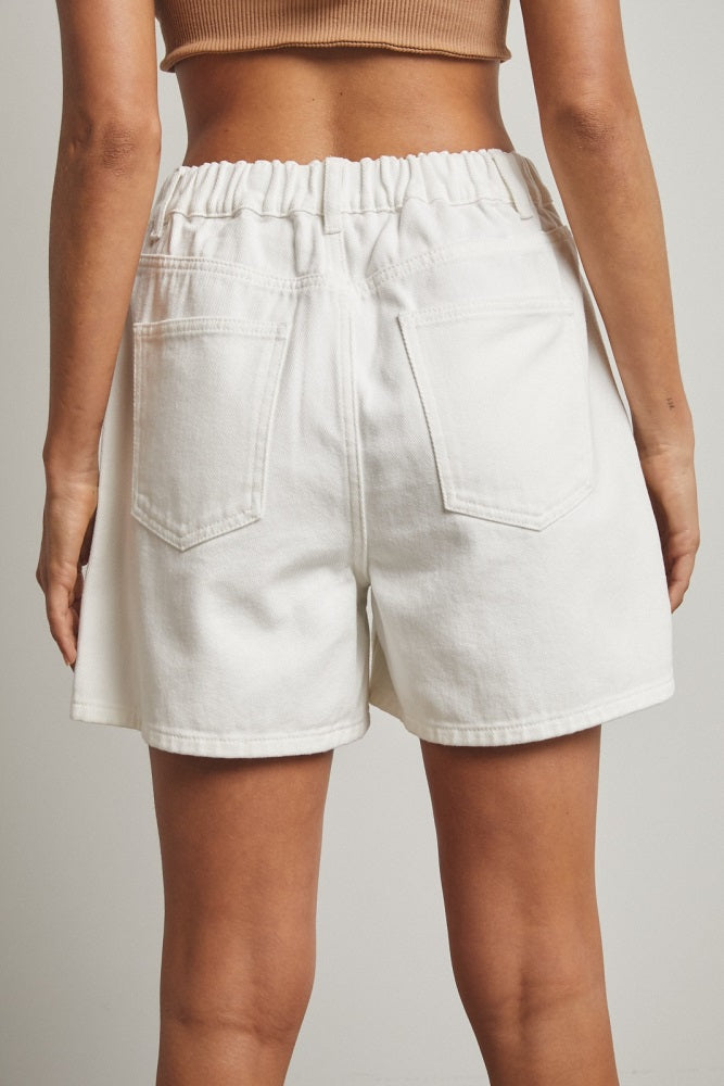 White Classic Denim Shorts