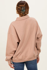 Camel Oversized Polo Pullover