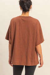Chestnut Crew Neck Short Sleeve Oversized T-Shirt