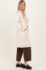 Ivory Knit Long Sweater Coat