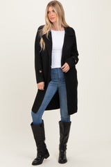 Black Knit Long Sweater Coat