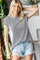 Black Textured Rib Short Sleeve Top