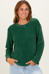 Emerald Green Chenille Knit Sweater