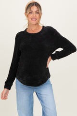 Black Chenille Knit Maternity Sweater